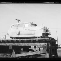 Alabama, Tennessee and Northern Railroad automotive station wagon with steel rail wheels