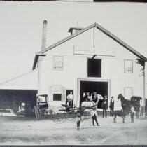 Livery stable of J.E.F. Brown, Water Street, Mystic
